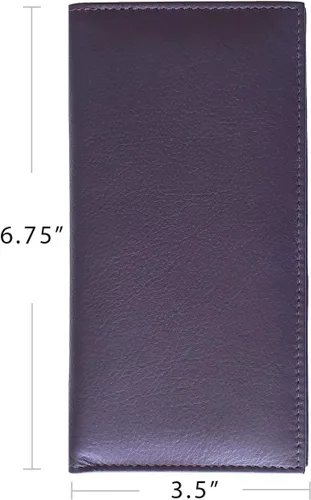 Miniatura 4 de Funda para chequera de cuero genuino para hombres y mujeres