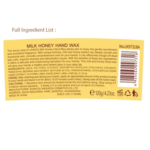 Miniatura 5 de 1 cera de manos con miel de leche, cera hidratante nutritiva suave para manos, elimina la piel muerta y suaviza la piel de las manos, 4.23 onzas
