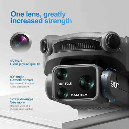 Miniatura 2 de Dron S119 4K con cámara para adultos, retorno automático GPS, prevención de obstáculos, motor sin escobillas, control remoto de pantalla 5G, 3 Gris