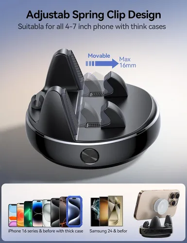 Miniatura 8 de JOYROOM Soporte de teléfono para automóvil, ajustable en 360° y evita el deslumbramiento del sol, soporte de teléfono para automóvil, diseño