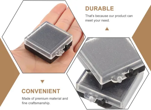 Miniatura 6 de Healifty Caja organizadora de componentes electrónicos antiestática con tapa transparente y base negra, compacta de 1.37 x 1.37 x 0.59 pulgadas