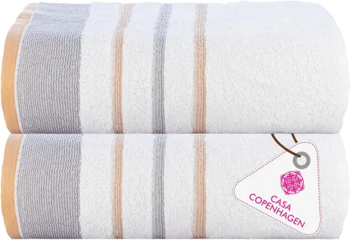 Miniatura 141 de CASA COPENHAGEN Juego de 6 toallas de palomitas de maíz, color azul polvoriento, 21.16 oz/m², 2 toallas de baño, 2 toallas de mano y 2 toallas