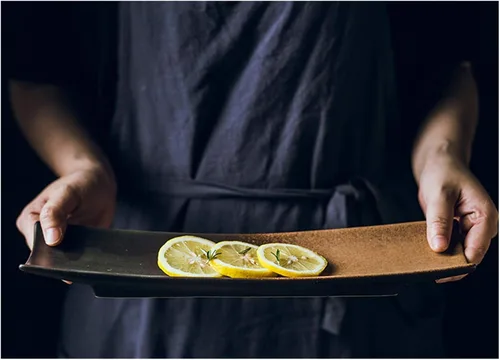 Miniatura 7 de ZLH Plato de cerámica cuadrado largo de 14 pulgadas para restaurante de sushi japonés creativo de 14 pulgadas, plato grande, postre aperitivo