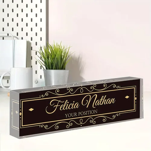 Miniatura 23 de Placa de nombre personalizada, placa de nombre personalizada para oficina, accesorio de escritorio de acrílico, regalos para compañeros de trabajo