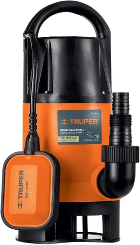Truper Bomba sumergible para agua sucia 900W, interruptor de flotador, conector de plástico con adaptador de manguera, #12604