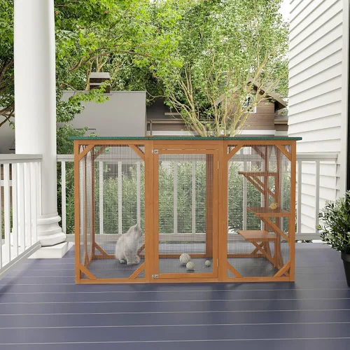 Miniatura 8 de Multi-Layer Large Cat House with Water-Resistant Roof for Indoor/Outdoor Use