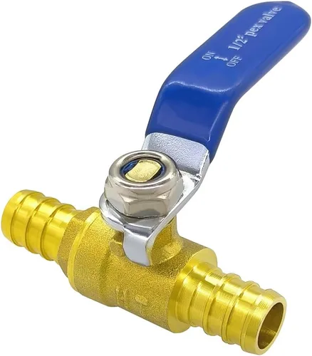 Miniatura 2 de Hooshing Válvula de bola PEX de latón de 1/2 pulgada, válvula de cierre de puerto completo, válvula de agua Pex, accesorios de parada de agua