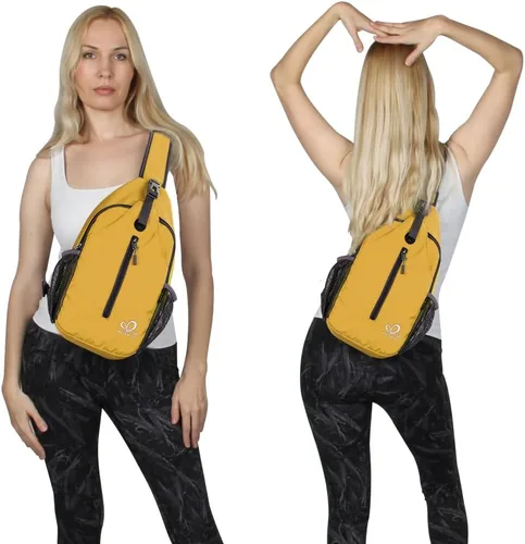 Miniatura 74 de WATERFLY Bolsa pequeña de senderismo: mochila cruzada para el pecho, mochila para hombres y mujeres con correa de hombro agradable a la piel