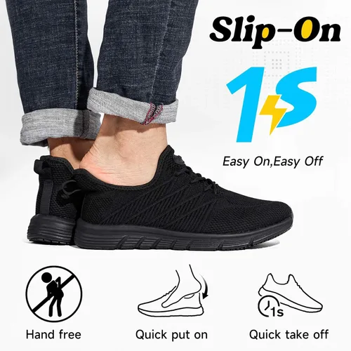 Miniatura 2 de Zapatos de trabajo antideslizantes para hombre, zapatos de trabajo antideslizantes negros, zapatos de trabajo resistentes al agua, zapatos