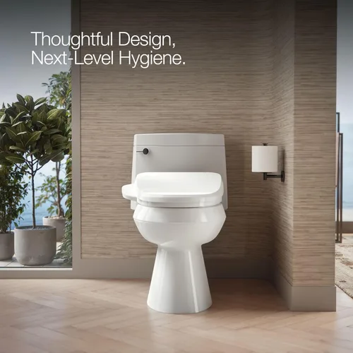 Miniatura 6 de Kohler PureWash E590 Asiento de Inodoro Bidé Alargado con Calefacción, Blanco con Panel Lateral, Agua Tibia, Secadora, Tapa de Cierre Silencioso