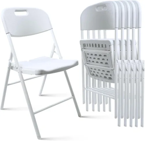 Miniatura 14 de Paquete de 10 sillas plegables, capacidad de peso de 600 libras, sillas plegables resistentes para interiores y exteriores, para restaurantes, Negro