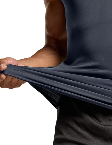 Miniatura 7 de TSLA Paquete de 1 o 3 camisetas sin mangas de compresión atlética para hombre capa base de entrenamiento para deportes frescos y secos