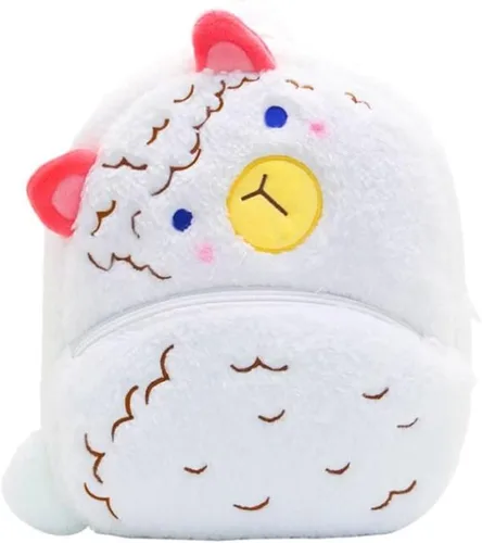 Miniatura 2 de Mochila pequeña para niños y niñas, linda mochila pequeña de felpa suave de dibujos animados de animales para niños de 2 a 6 años (Alpaca)
