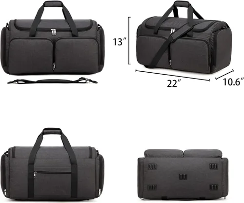 Miniatura 26 de Bolsa de deporte para zapatos de viaje, bolsa de lona para hombres y mujeres, gimnasio, deporte, equipaje, bolsa de transporte, divisor de bolsa