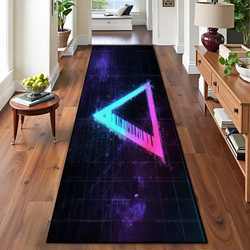 Miniatura 13 de Alfombra de corredor lavable de 2 x 6 pulgadas, diseño de arcade, diseño de barco espacial a la puesta de sol, retro, de los años 80, de ciencia