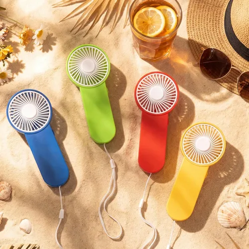 Miniatura 5 de Sumind 6 unidades de pequeño ventilador portátil personal pequeño a granel de 1 velocidad eléctrico lindo alimentado por batería para el cuello