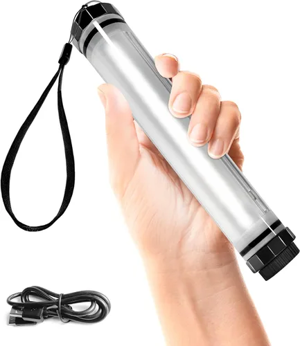 SunJack LightStick Camplight - Linterna LED recargable impermeable y banco de energía | Linterna de camping portátil para senderismo, mochilero,