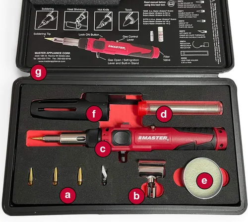Miniatura 7 de Master Appliance PI-20SiK Kit profesional de soldadura de butano inalámbrico [estación de soldadura portátil y herramienta de calor] - Autoencendido