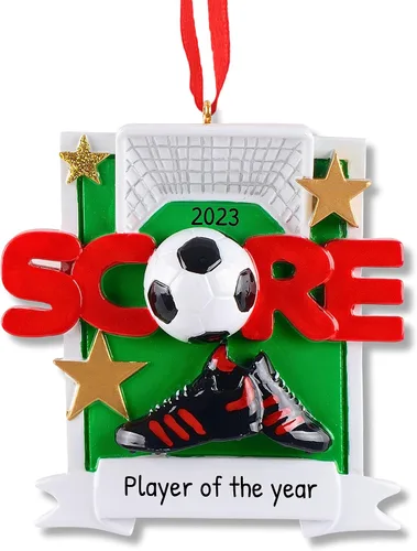 Miniatura 8 de Adornos de fútbol 3D para niño para árbol de Navidad, adorno de fútbol personalizado 2025, adornos de Navidad personalizados para niños, regalos