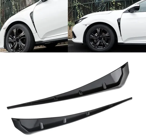 x xotic tech Type-R Style - Cubierta de ventilación lateral para guardabarros, color negro brillante, compatible con Honda Civic 10ª generación