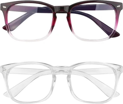 Miniatura 16 de Gafas con filtro de luz azul, paquete de 2 lentes de luz azul para hombre, anteojos de luz azul para mujer, anteojos con luz azul para fatiga ocular