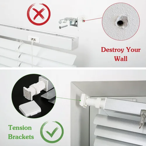 Miniatura 2 de LazBlinds Mini Persianas de Aluminio de 1", Sin Herramientas-Sin Taladro, Persianas Sin Cordón para Ventanas Interiores, Persianas Horizontales
