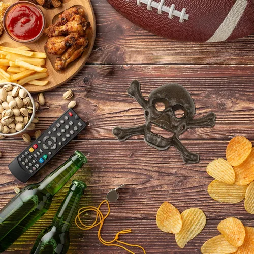 Miniatura 3 de Treasure Gurus Metal Wall Mount Skull Crossbones Cerveza Soda Pop Botella Cap Opener Par Pub Decor
