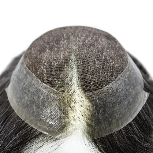 Miniatura 6 de Sistema de cabello para hombre Cabello humano suizo encaje tupé para hombres Piezas de pelo Toupee para hombres Sistema de reemplazo de cabello