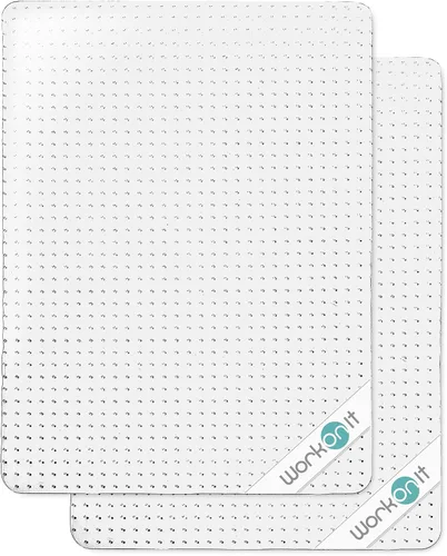 Miniatura 14 de WorkOnIt Tapete para silla de oficina, 30 x 48 pulgadas, tapete transparente para silla de escritorio para alfombra de pelo bajo, protector de piso