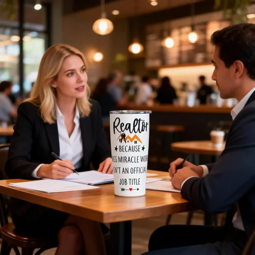 Miniatura 3 de Realtor Because Badass Miracle Worker Isn't An Official Job Title Real Estate Agent for Women, divertida taza de café de 20 oz botella de agua