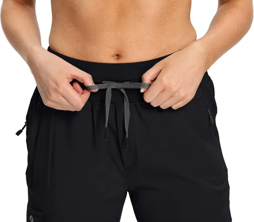 Miniatura 17 de RlaGed - Pantalones tipo cargo de senderismo para mujer, pantalones deportivos ligeros, de secado rápido, resistentes al agua, para pesca y al aire
