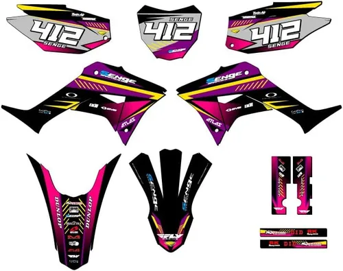 Miniatura 15 de Kit de base gráfica CRF 250 F Surge Black Senge 2019-2025 compatible con Honda