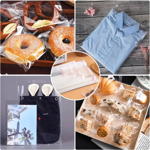 Miniatura 3 de JOYIT Bolsas de celofán autosellantes de 4 x 4 pulgadas, 200 bolsas transparentes resellables para galletas, para regalos, golosinas, regalos
