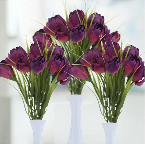 Miniatura 5 de Factory Direct Craft Grupo de 3 arbustos artificiales de azafrán blanco y crema para arreglos florales de primavera y decoraciones de Pascua