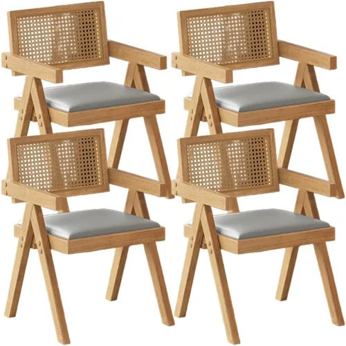 Miniatura 64 de YVYKFZD Juego de sillas de comedor de ratán, sillas de comedor de madera, sillas de cocina con respaldo tejido, sillón tapizado, silla auxiliar