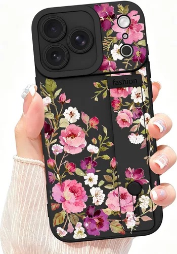 Miniatura 12 de Funda Wlxee para iPhone 15 Pro Max con patrón de ola, TPU suave con parachoques, cuero PU, diseño de cebra lindo para mujeres y niñas - Negro Gris