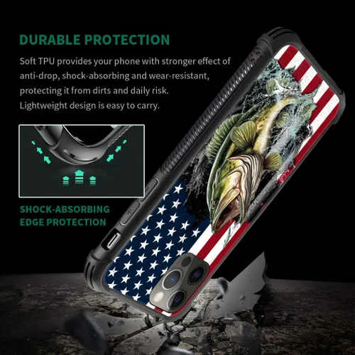 Miniatura 64 de DAIZAG Compatible con iPhone 13 Pro Max, Funda de TPU Protectora Anti-Arañazos Todo En Uno, Fundas para Hombre Mujer - Motivo de Madera Americana