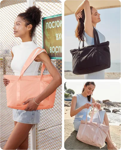 Miniatura 9 de BAGSMART Bolsa de mano para mujer con cremallera, bolsa de gimnasio con compartimentos, bolsa de trabajo para enfermera, baile, bolsa de yoga