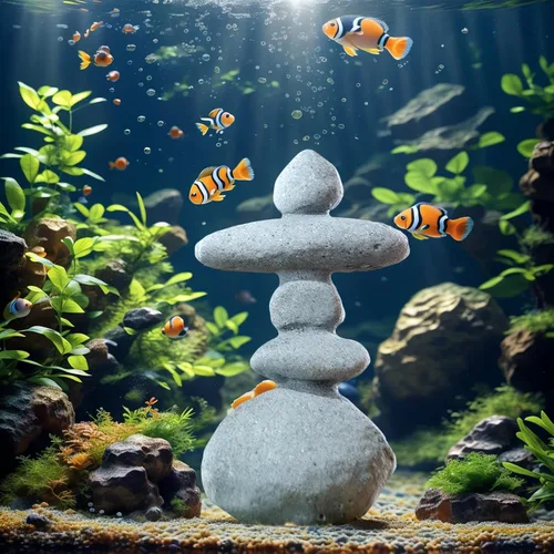 Miniatura 2 de Mini decoración de piedra zen apilada de 5 piedras, estatuas de rocas hechas a mano, decoración de jardín japonés, decoración de acuario de pecera