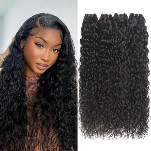 Miniatura 14 de Beauty Queen 16A Paquetes de Cabello Crudo Ondas de Agua 14 16 18 Pulgadas 3 Paquetes 100% Cabello Virgen Brasileño Sin Procesar Paquetes Tejidos