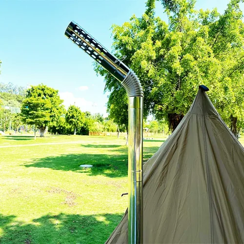 Miniatura 5 de Juego de tubos de estufa de codo Tubo de estufa de 45 grados y 90 grados, estufa de tienda de campaña de 2.36 pulgadas, tubo de chimenea para escape