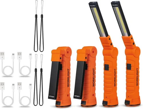 Miniatura 17 de Luces LED de trabajo recargables, linterna de mano para hombre, regalo de cumpleaños, luz de trabajo magnética, rotación de 360°, 5 modos, linterna