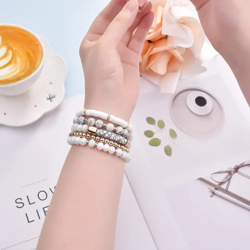 Miniatura 2 de VISOOM Pulsera de cuentas boho compatible con Apple Watch Band de 40 mm/38 mm/41 mm/42 mm Series 11 10 9 8 7 SE Series 6/5/4; correa de reloj