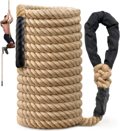 Miniatura 9 de Climbing Rope Gym Workout - 10FT 15FT 20FT 25FT 30FT 35FT Heavy Duty Jute Thick Ropes for Adults Strength Training Outdoor Tree Swing Indoor Home