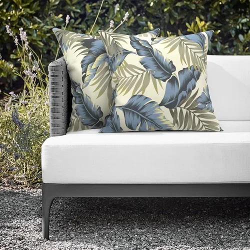 Miniatura 598 de Juego de 2 almohadas para exteriores de 16 x 16 pulgadas, repelentes al agua con interiores, para muebles de patio, hogar, jardín, geometría bohemia