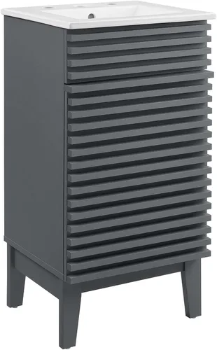 Miniatura 39 de Modway Render 23.5" tocador de baño en nogal (lavabo no incluido)