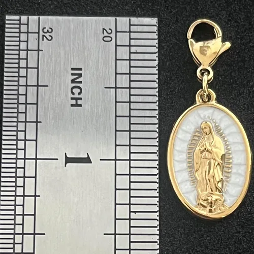 Miniatura 4 de AMOBESTER Dijes de clip chapados en oro de la Virgen María, colgante religioso de oro de 18 quilates para collar, pulsera, rosario, cierre