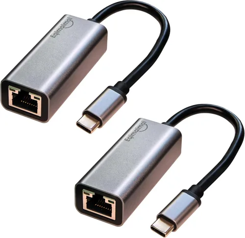 Adaptador Ethernet USBC Paquete de 2, 2 adaptadores de red Gigabit Ethernet TypeC a RJ45 compatible con Windows, MacOS, Linux y más TypeC a RJ45 con