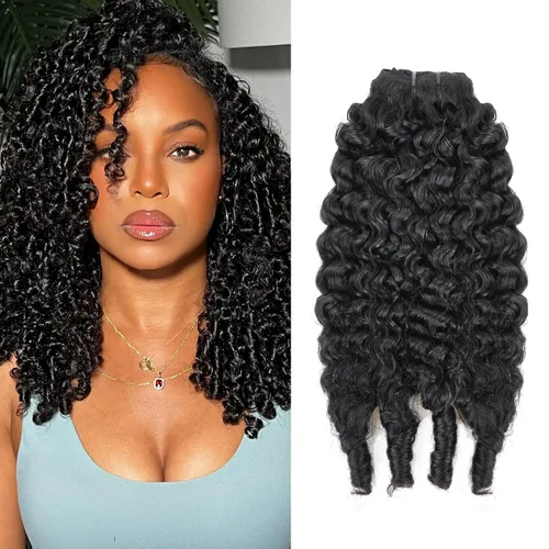 Miniatura 9 de Extensiones de cabello humano rizado con clip, 3C 4A, rizado con clip, cabeza completa, para mujeres negras, cabello humano brasileño Remy