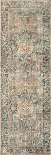 Miniatura 8 de Loloi Colección Margot MAT-02 Terracota/Laguna 5'-0" x 7'-6" Alfombra de área tradicional con CloudPile, alfombra de patrón grande sin pelusa